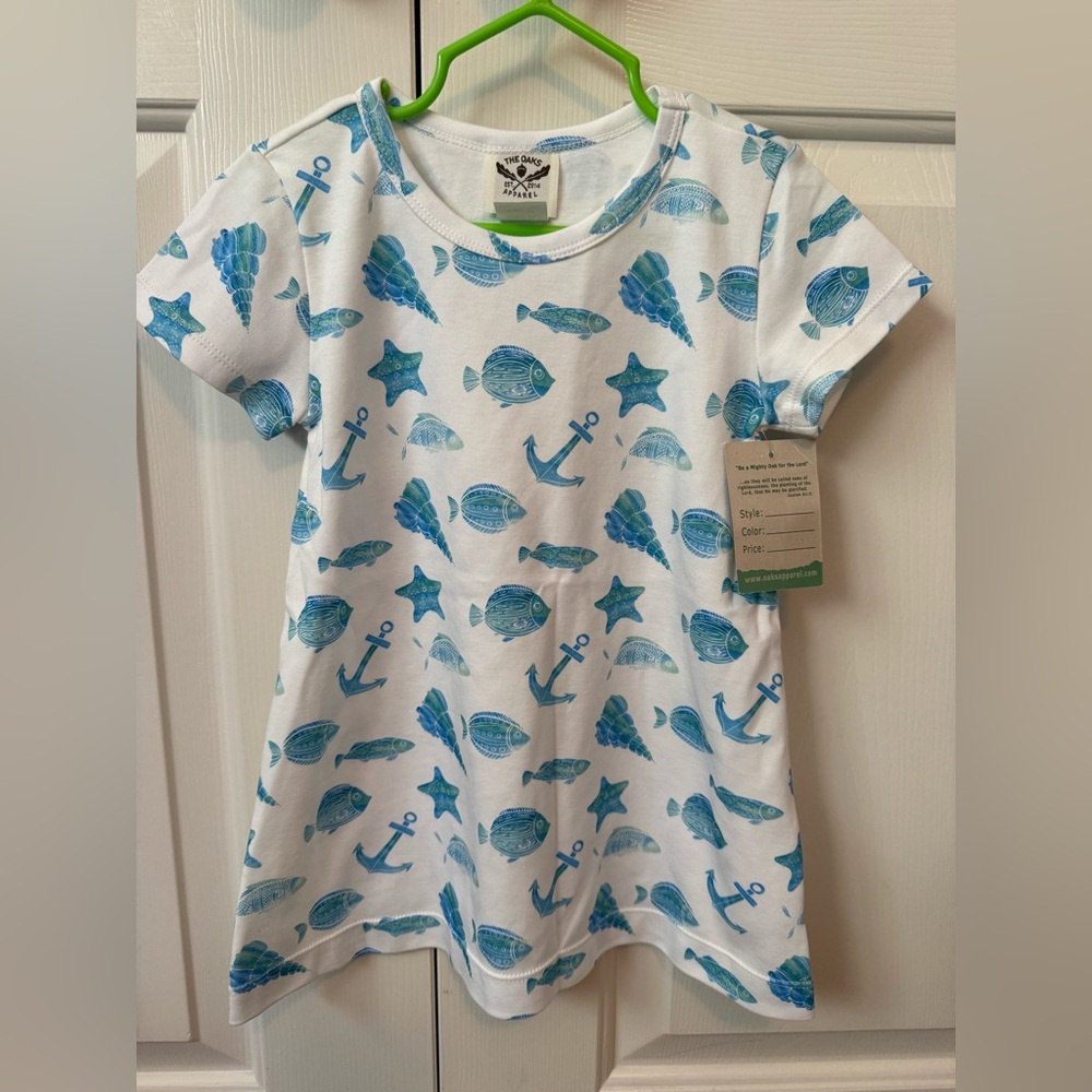 The Oaks Apparel Blue Nautical Print Dress